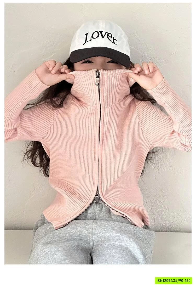 KHOÁC LEN KHÓA KÉO 2 CHIỀU CAO CỔ