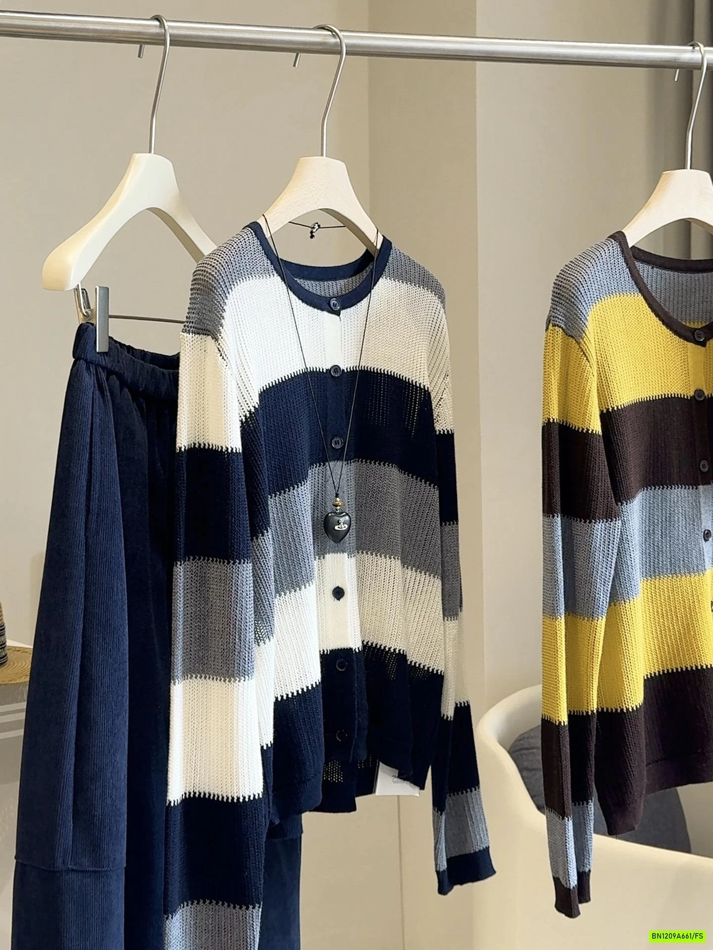 CARDIGAN DỆT KẺ NGANG BẢN TO ANNA