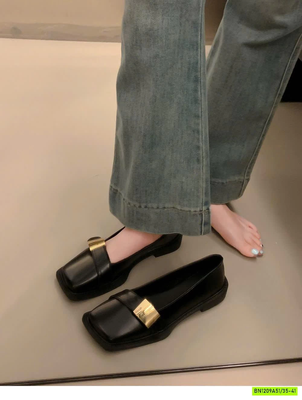 GIÀY BÚP BÊ MŨI VUÔNG PHỐI QUAI