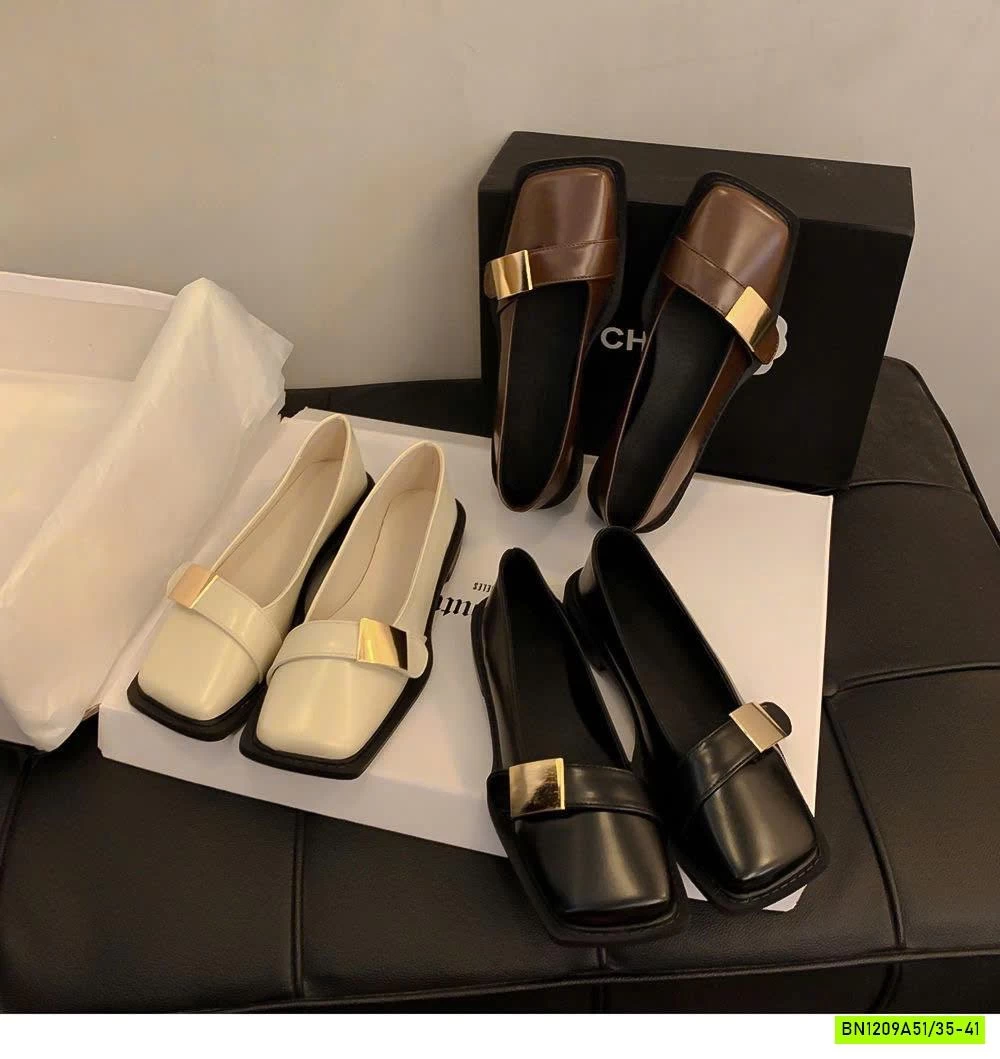 GIÀY BÚP BÊ MŨI VUÔNG PHỐI QUAI