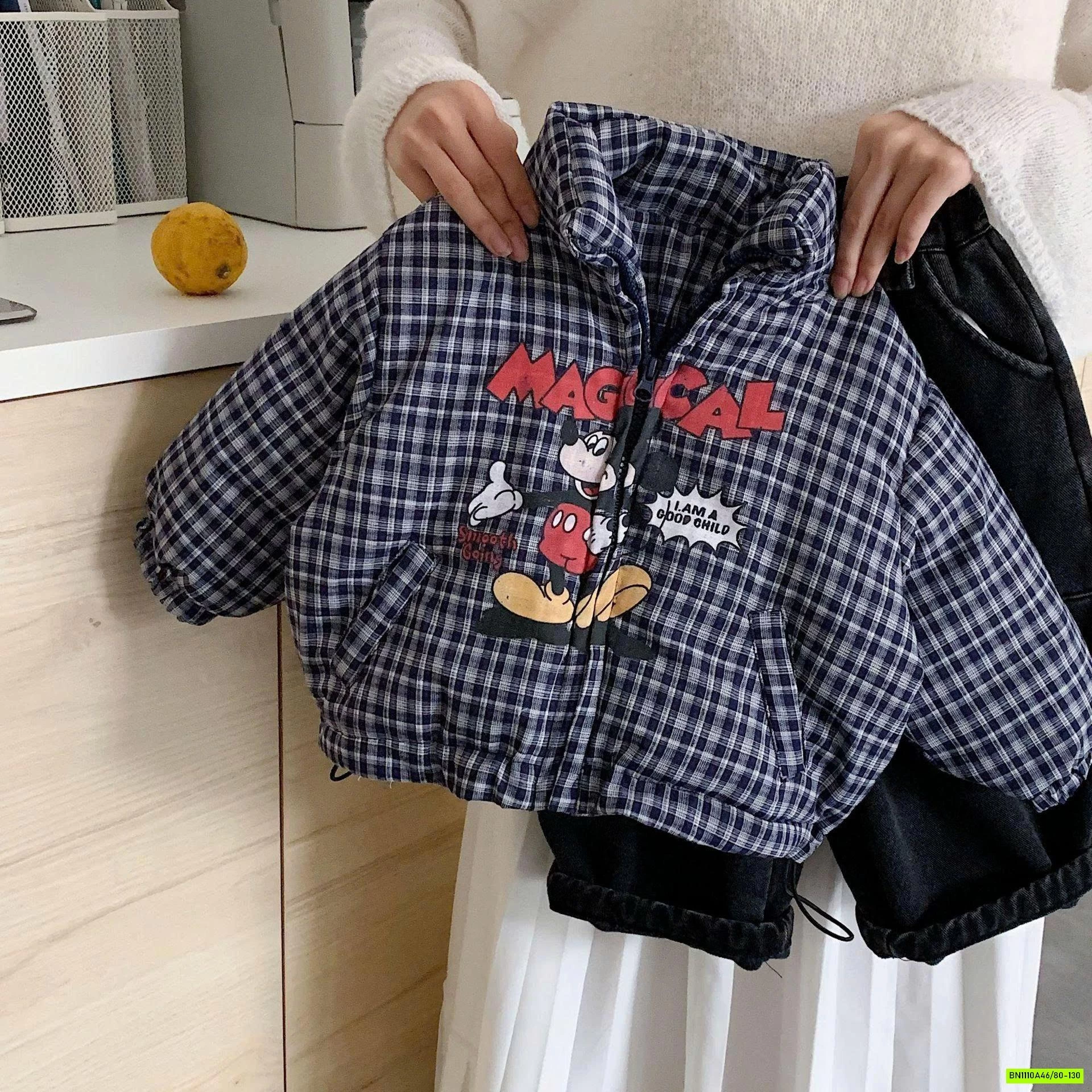 KHOÁC TRẦN BÔNG CARO MICKEY