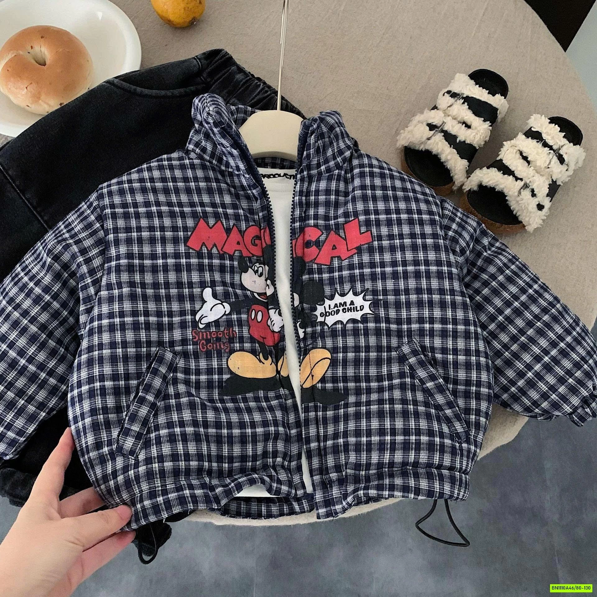 KHOÁC TRẦN BÔNG CARO MICKEY