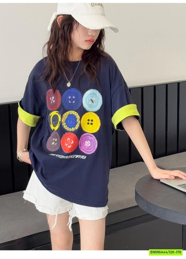 ÁO THUN IN HÌNH CÚC SẮC MÀU