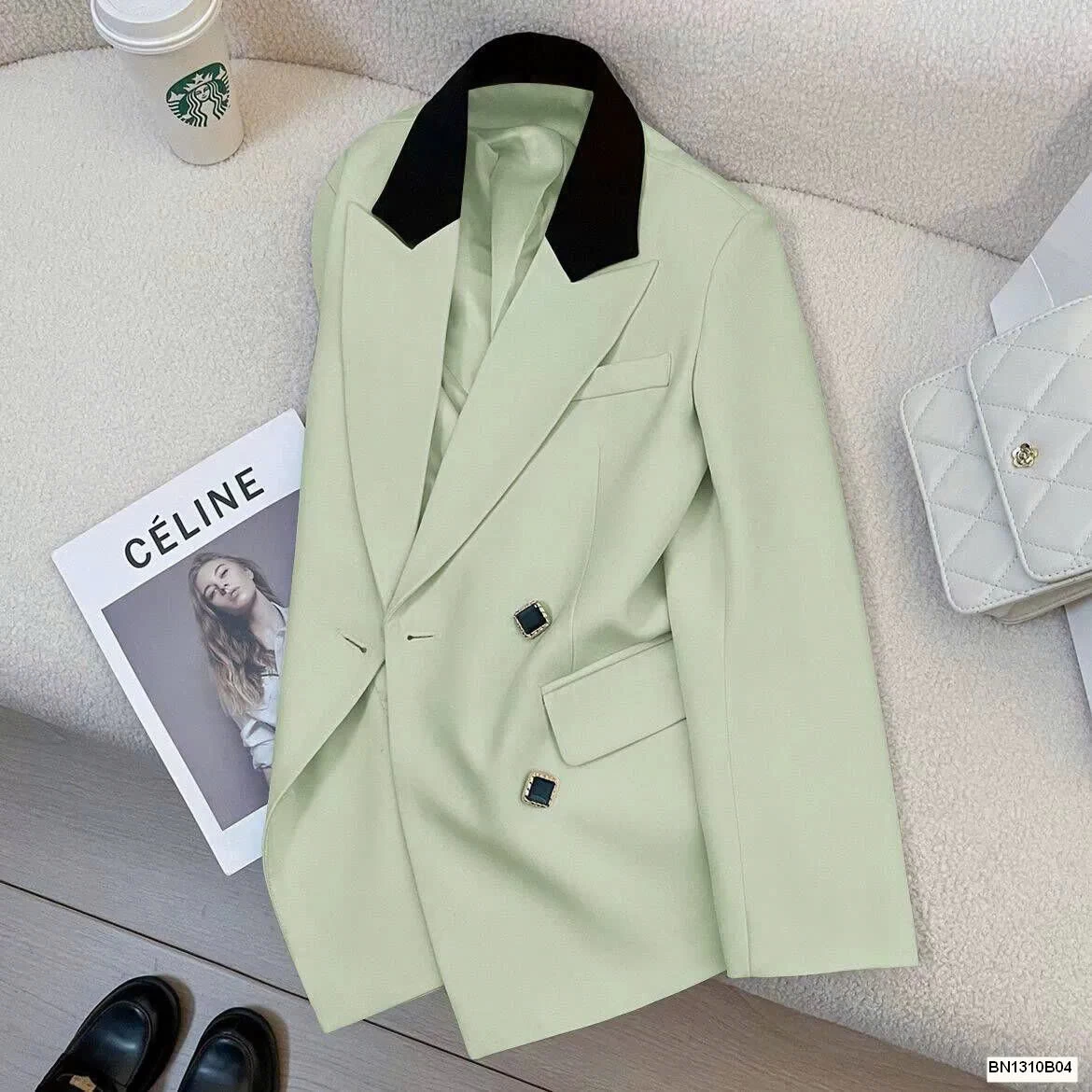 ÁO BLAZER PHỐI CỔ NỮ