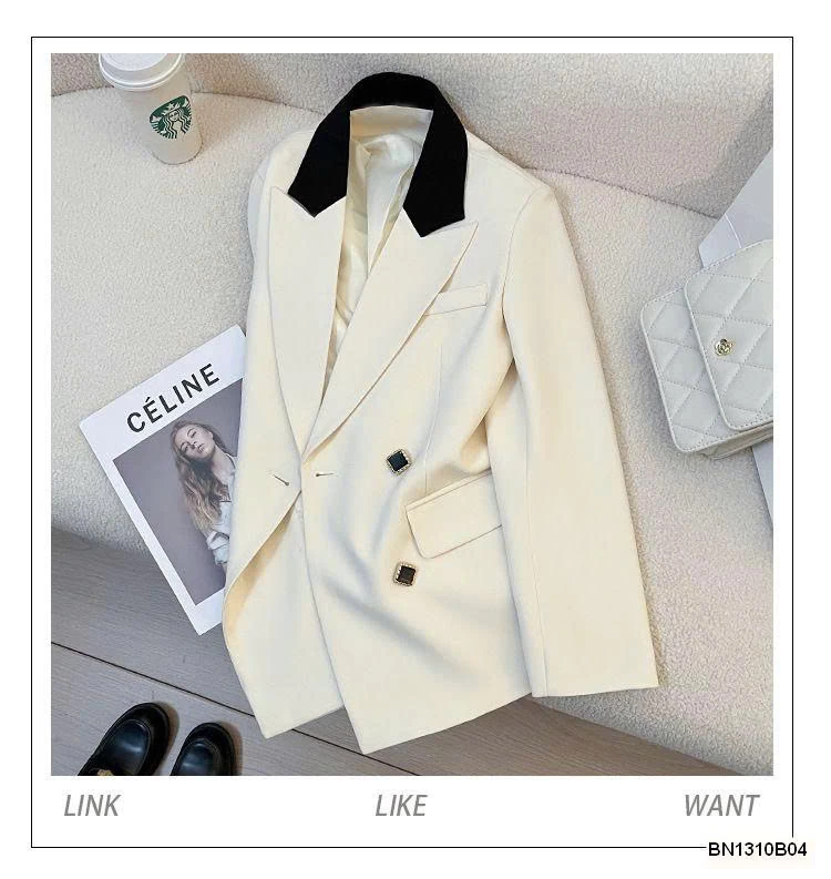 ÁO BLAZER PHỐI CỔ NỮ