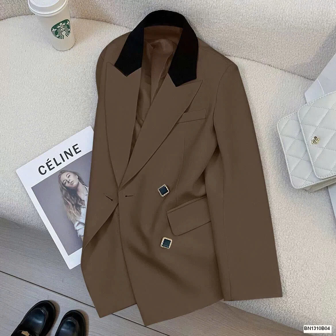 ÁO BLAZER PHỐI CỔ NỮ