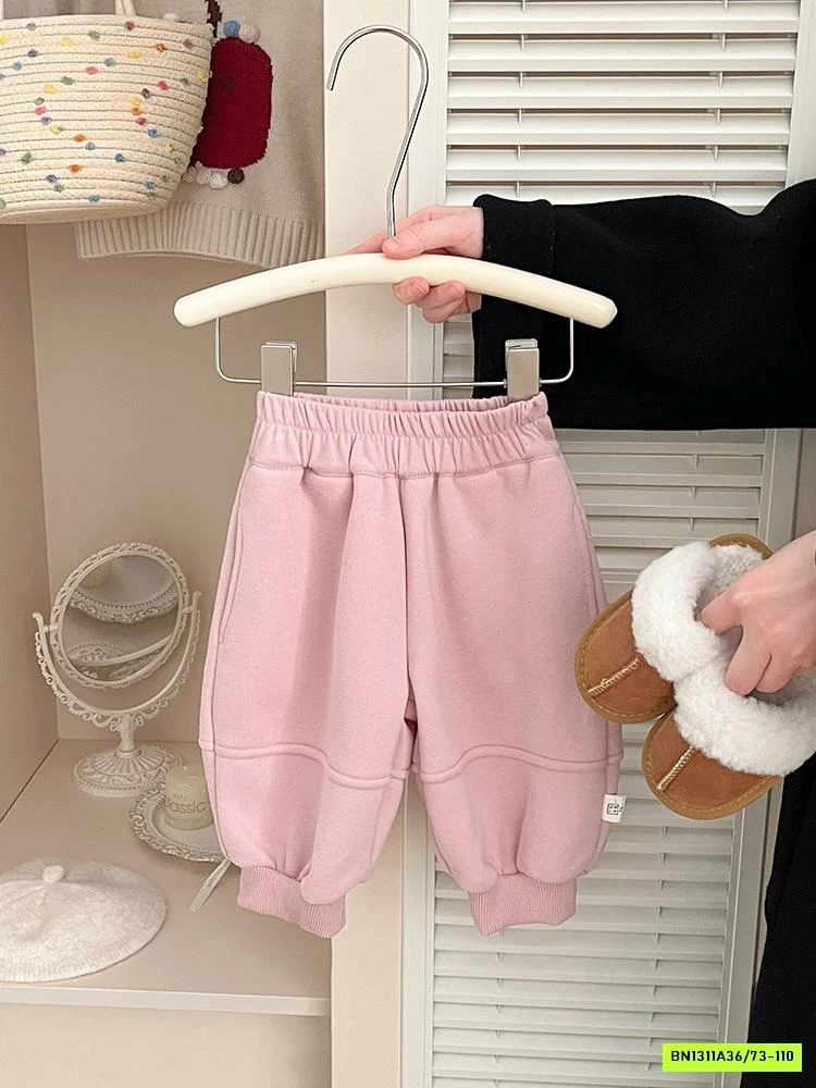 QUẦN NỈ HỒNG BO GẤU LÓT LÔNG