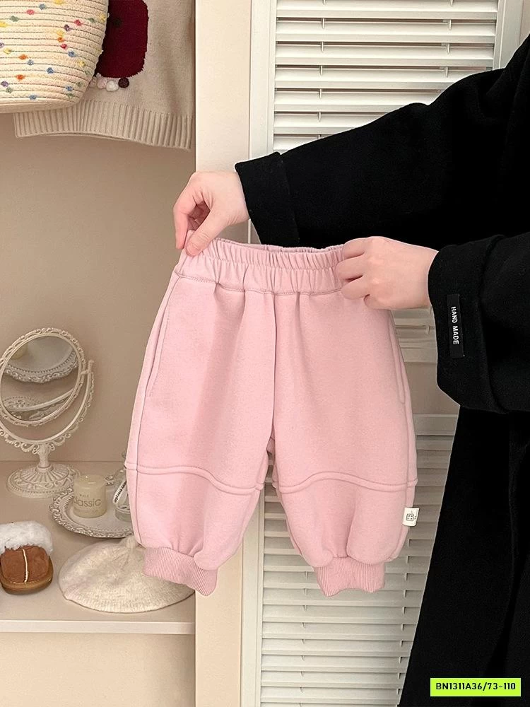 QUẦN NỈ HỒNG BO GẤU LÓT LÔNG