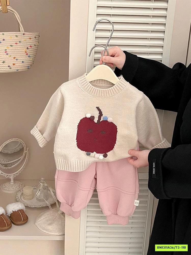 QUẦN NỈ HỒNG BO GẤU LÓT LÔNG