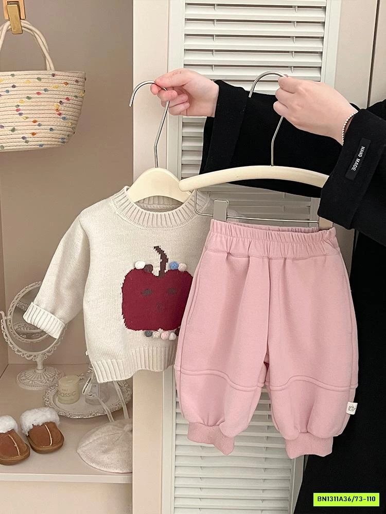 QUẦN NỈ HỒNG BO GẤU LÓT LÔNG