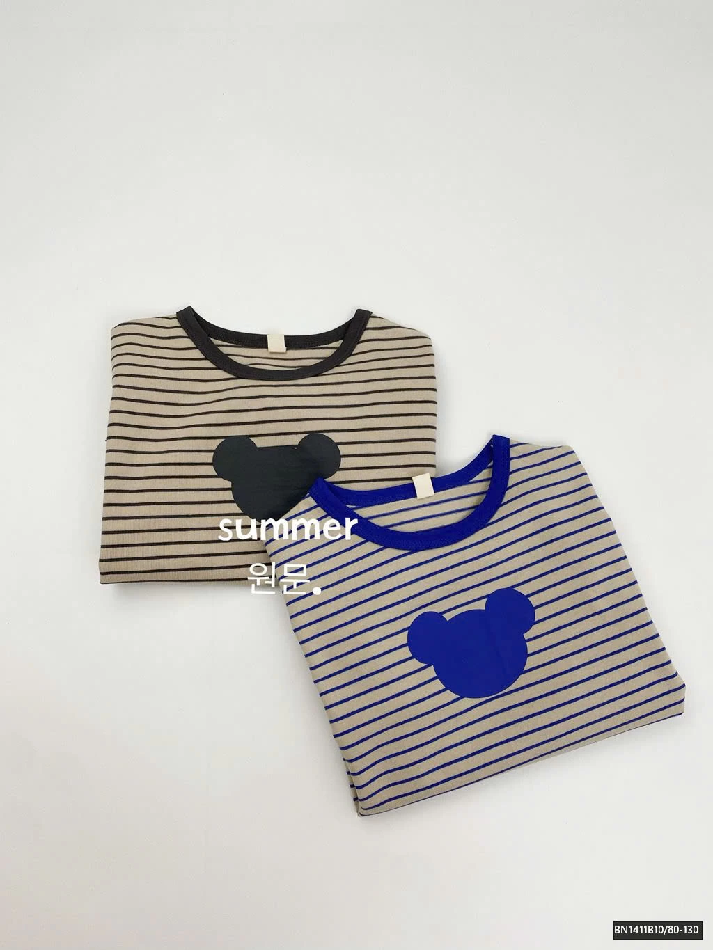 ÁO THUN MẶT GẤU KẺ NGANG