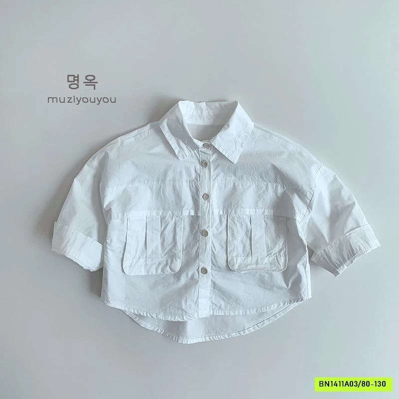 SƠ MI ĐUÔI TÔM TÚI NGỰC MUZİYOUYOU