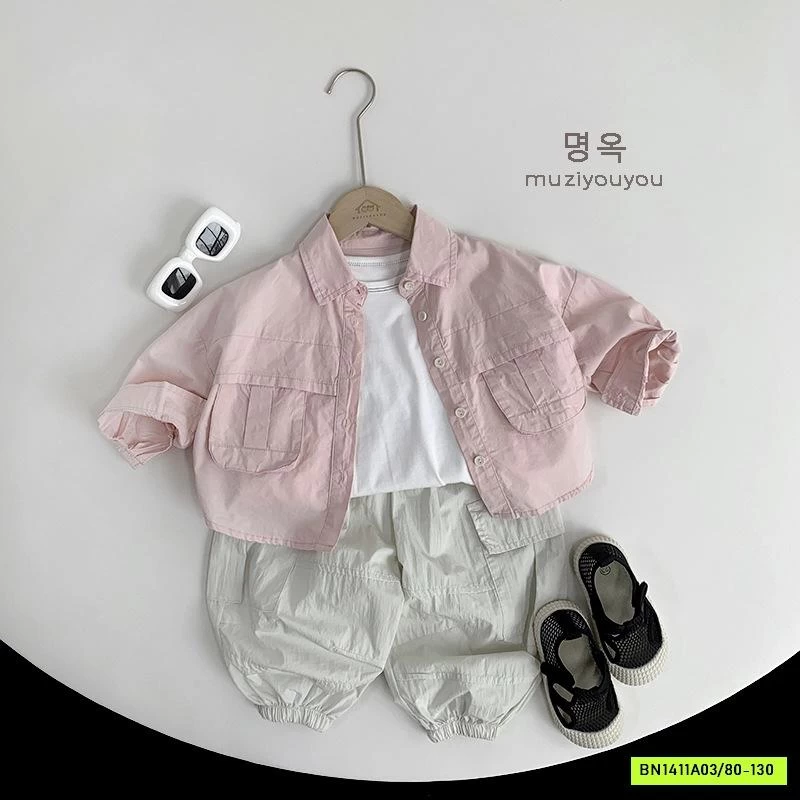 SƠ MI ĐUÔI TÔM TÚI NGỰC MUZİYOUYOU