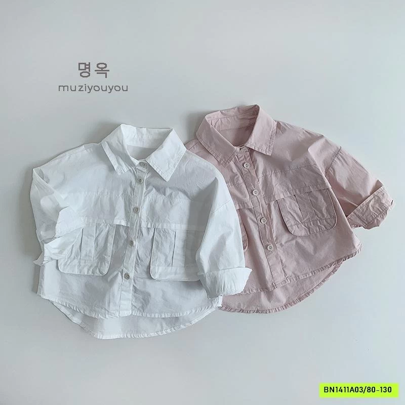 SƠ MI ĐUÔI TÔM TÚI NGỰC MUZİYOUYOU