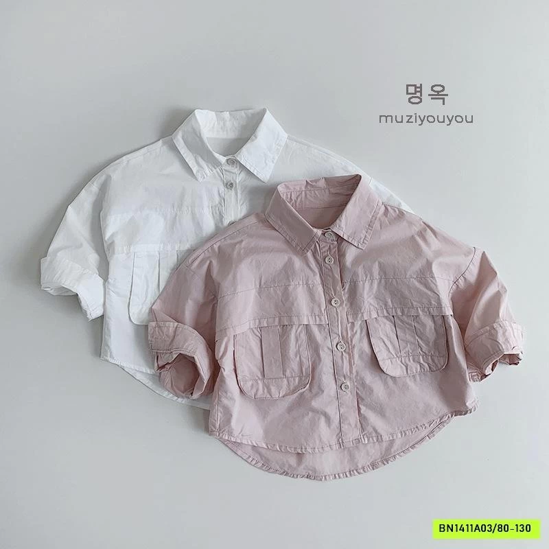 SƠ MI ĐUÔI TÔM TÚI NGỰC MUZİYOUYOU