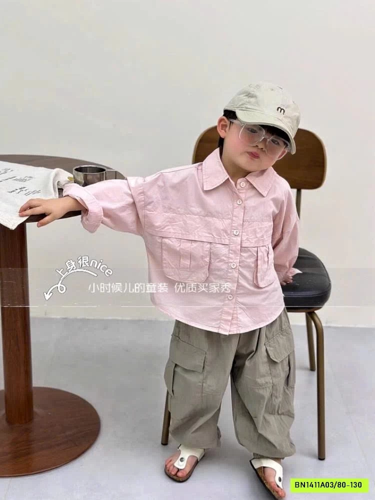 SƠ MI ĐUÔI TÔM TÚI NGỰC MUZİYOUYOU