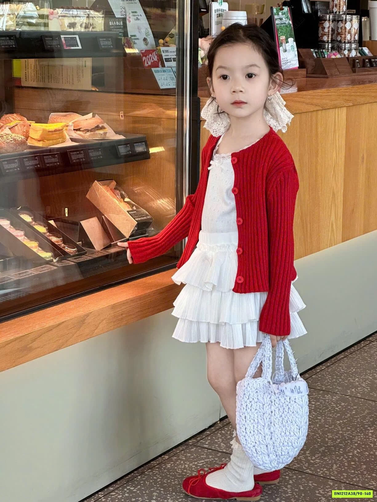 SÉT VÁY CARDIGAN ĐỎ 3 MÓN