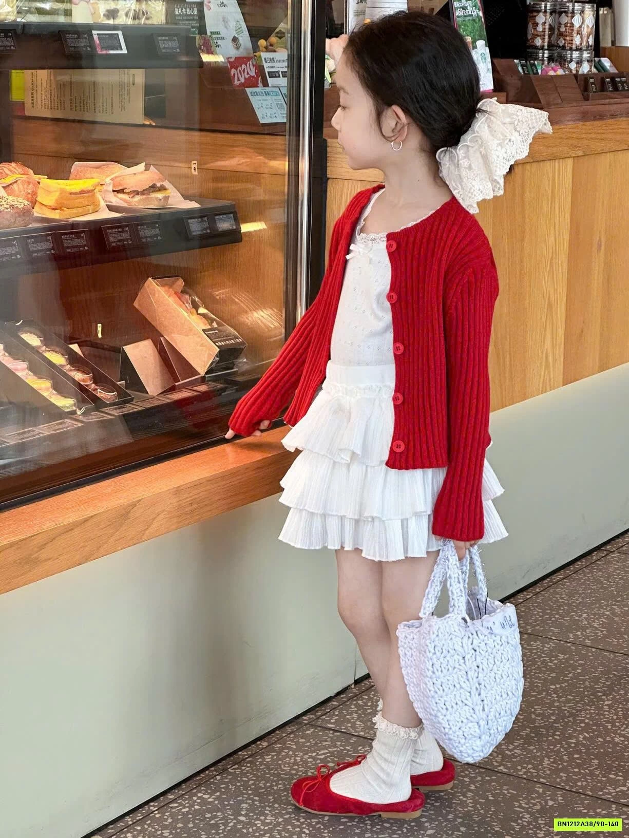 SÉT VÁY CARDIGAN ĐỎ 3 MÓN