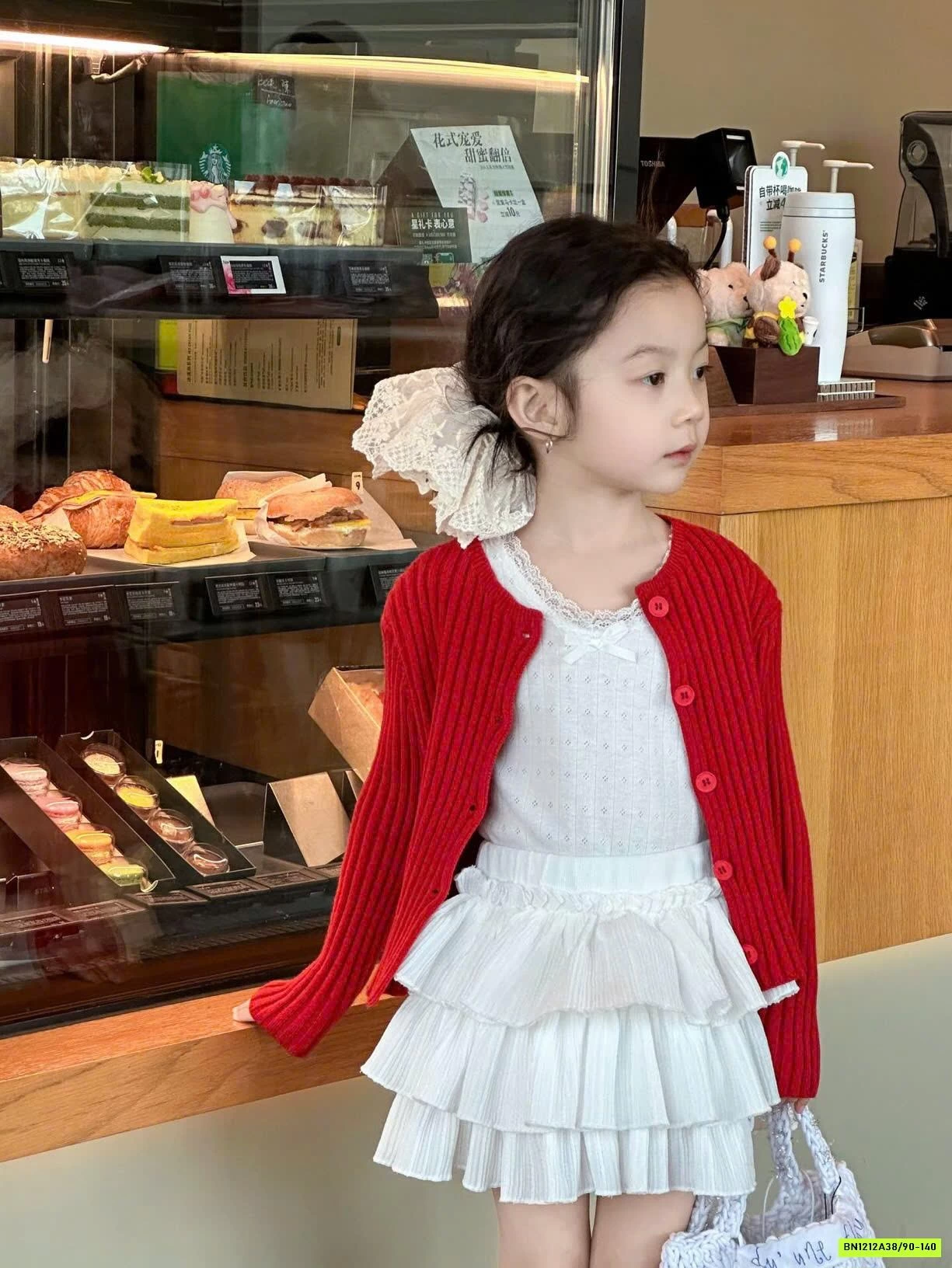 SÉT VÁY CARDIGAN ĐỎ 3 MÓN