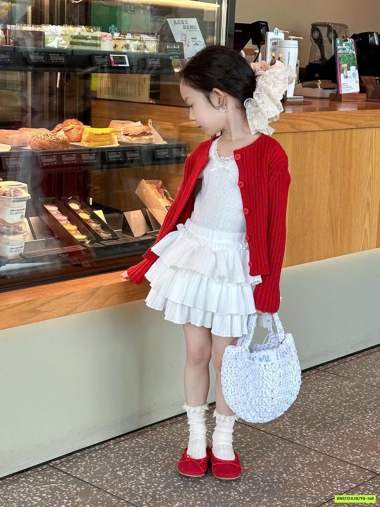 SÉT VÁY CARDIGAN ĐỎ 3 MÓN