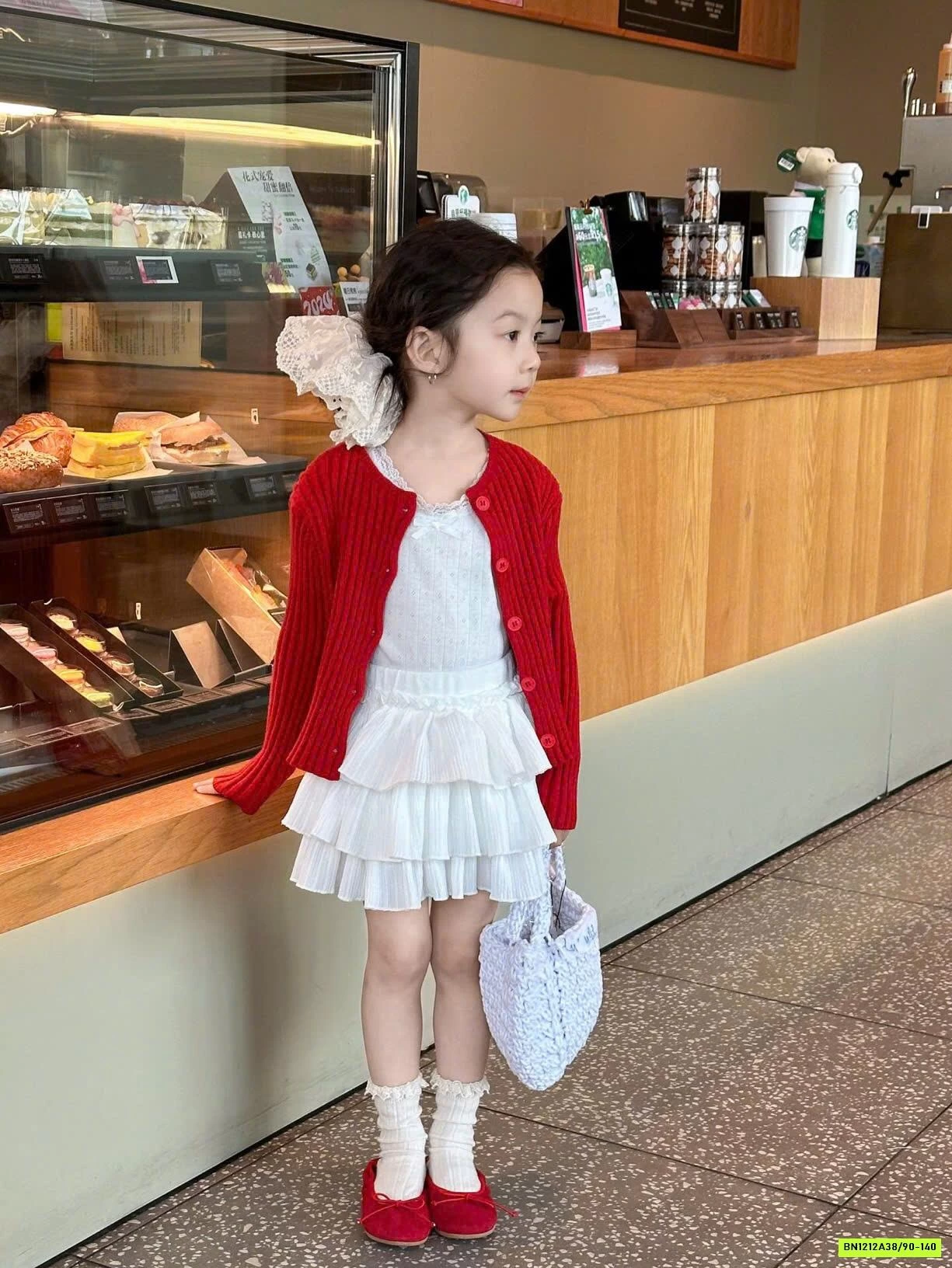 SÉT VÁY CARDIGAN ĐỎ 3 MÓN