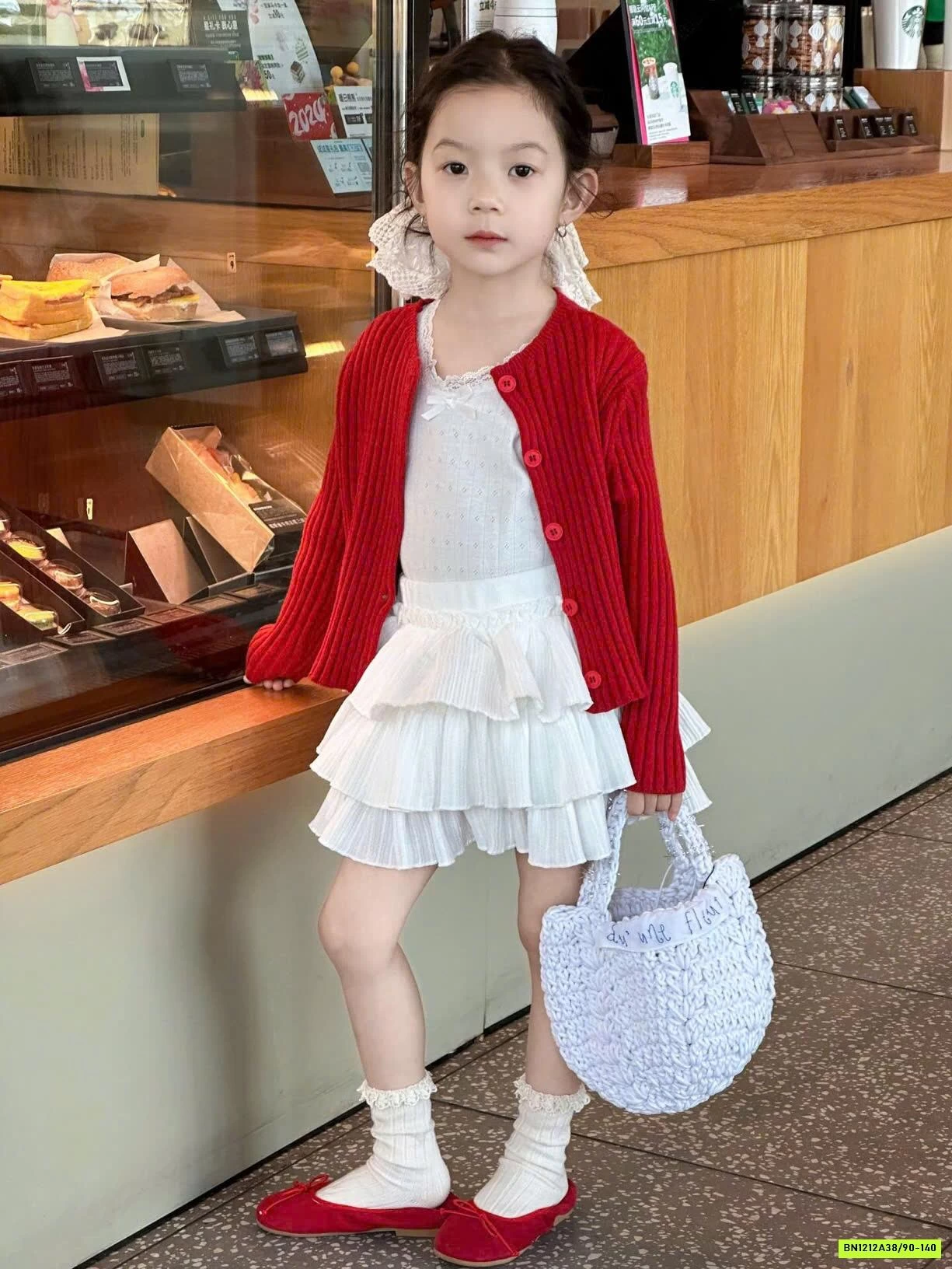 SÉT VÁY CARDIGAN ĐỎ 3 MÓN