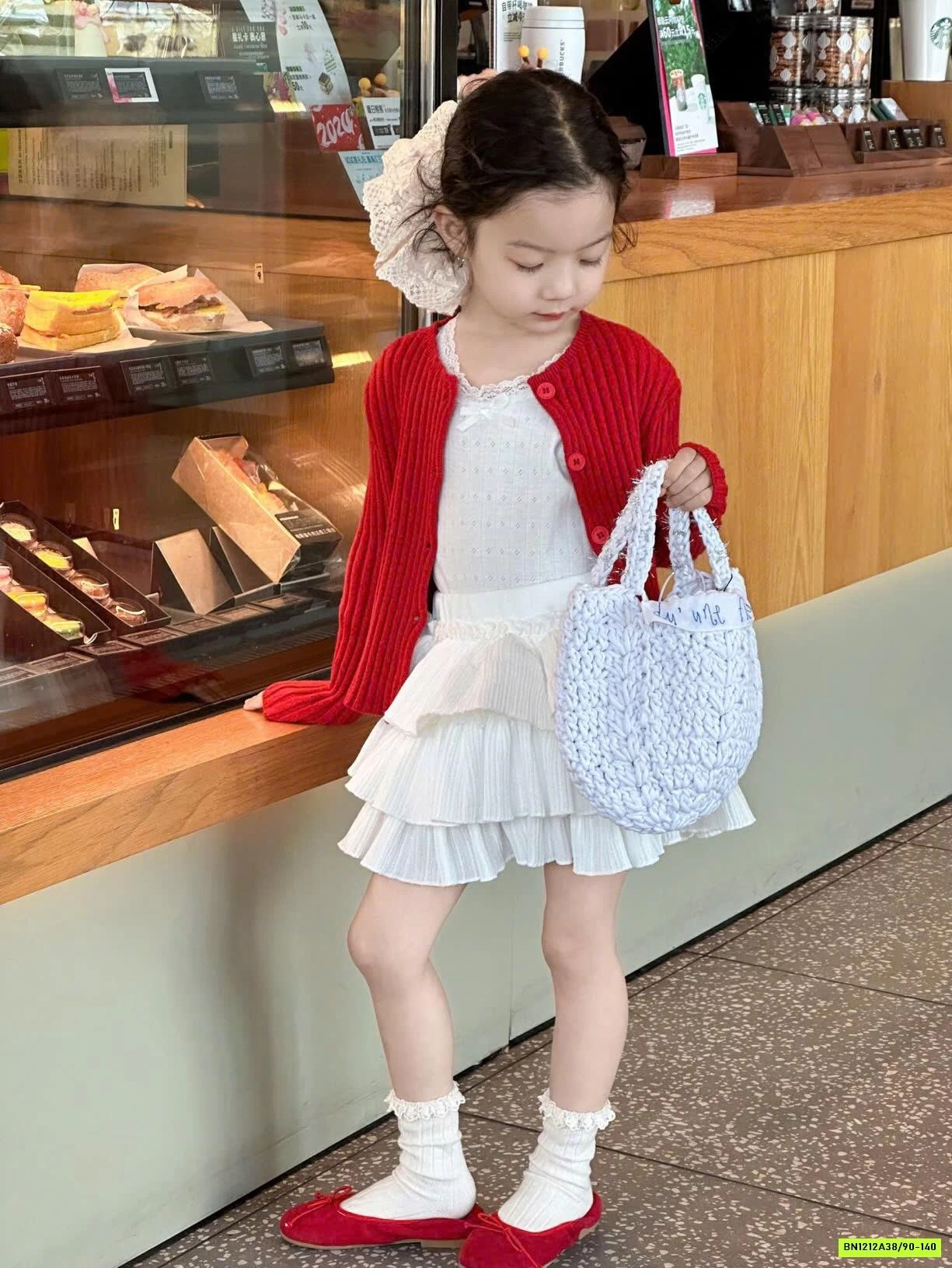 SÉT VÁY CARDIGAN ĐỎ 3 MÓN