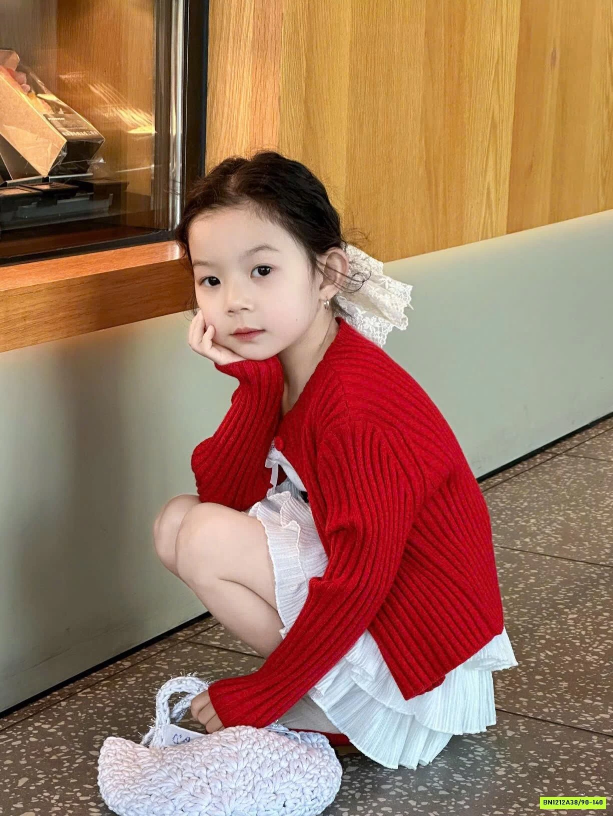 SÉT VÁY CARDIGAN ĐỎ 3 MÓN