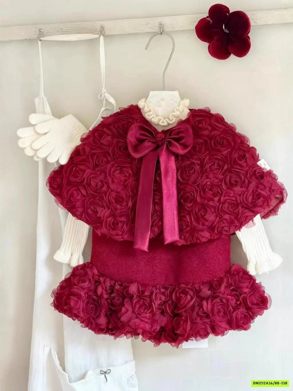 SÉT VÁY ĐỎ HOA HỒNG 3D