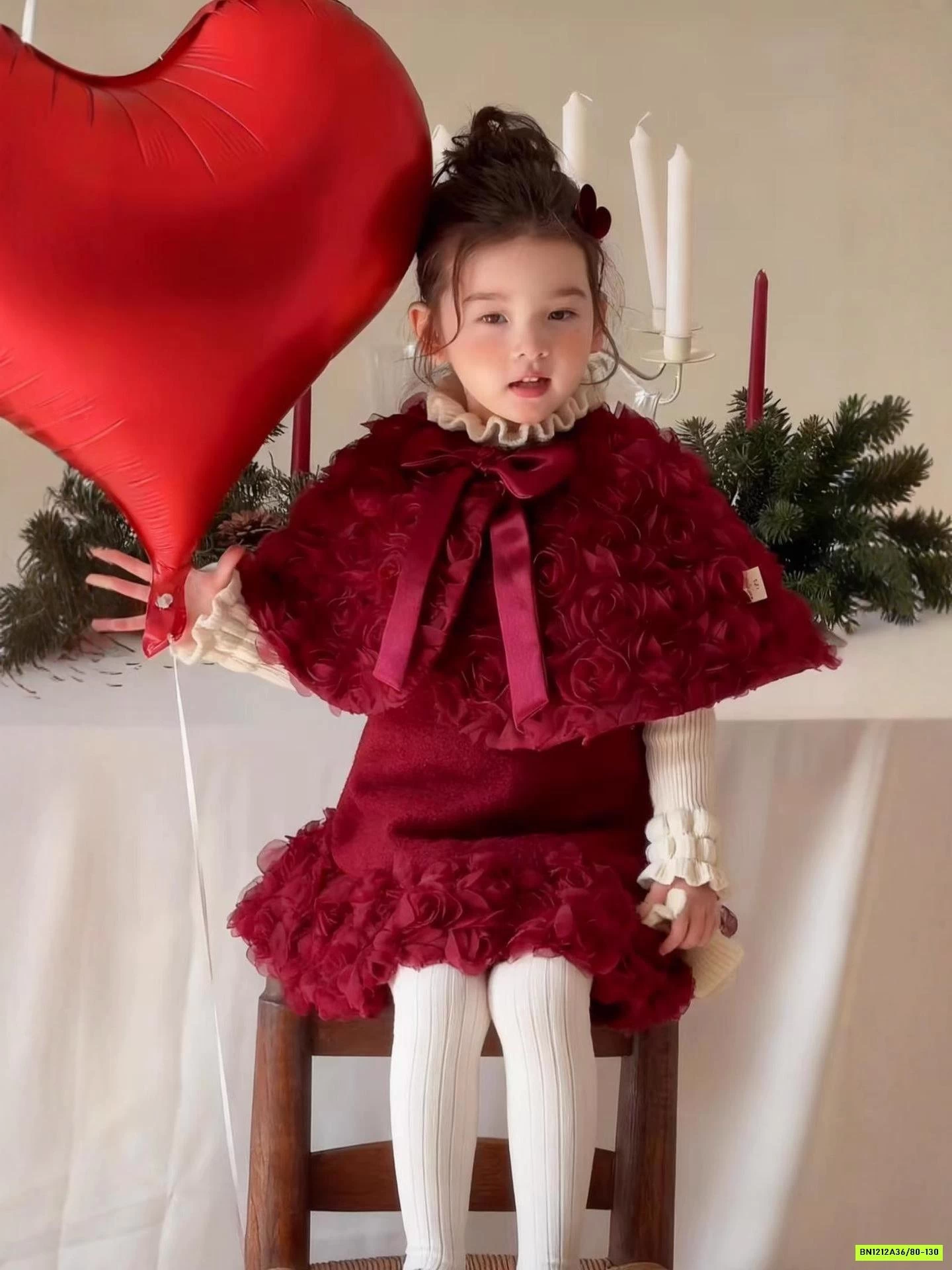 SÉT VÁY ĐỎ HOA HỒNG 3D