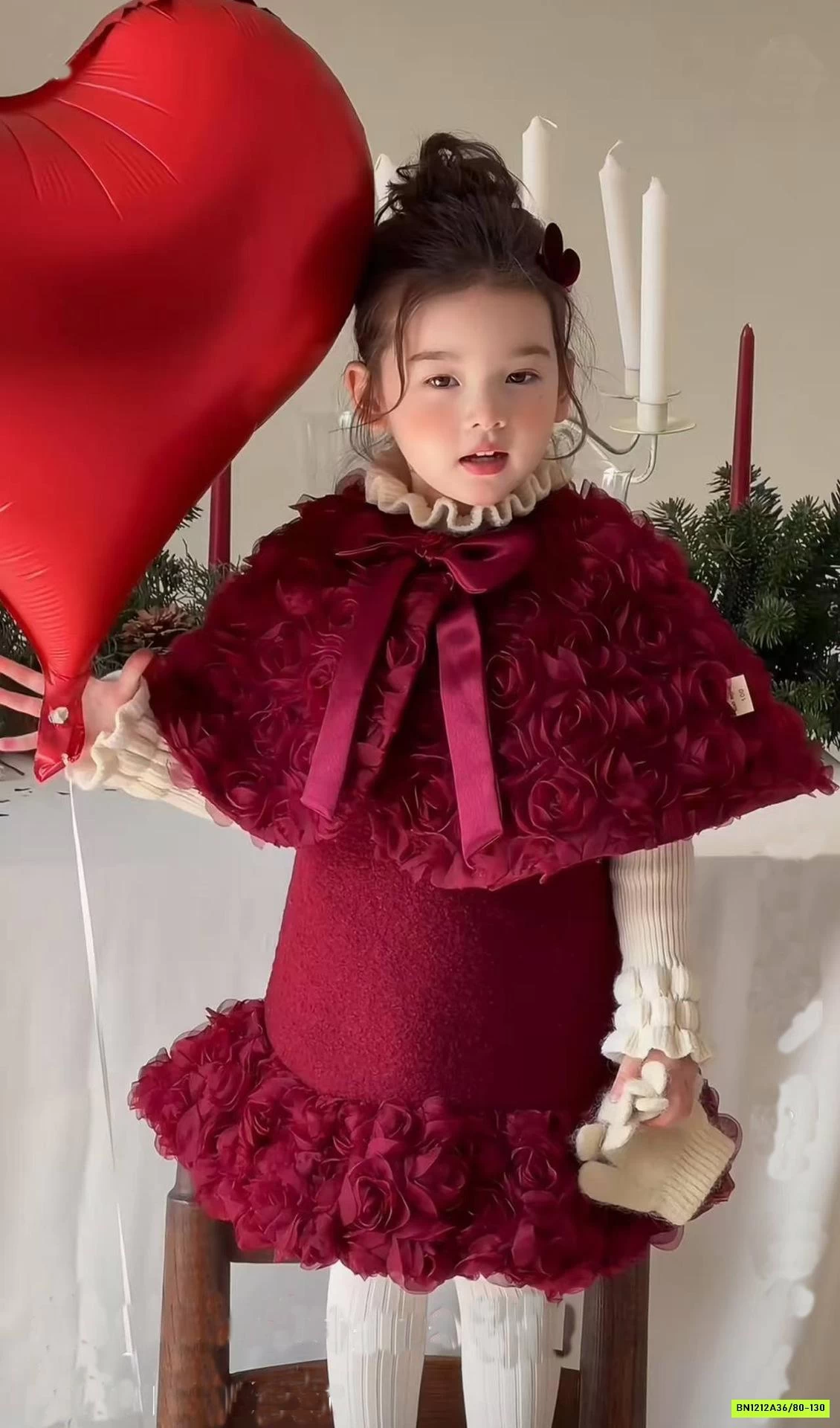 SÉT VÁY ĐỎ HOA HỒNG 3D