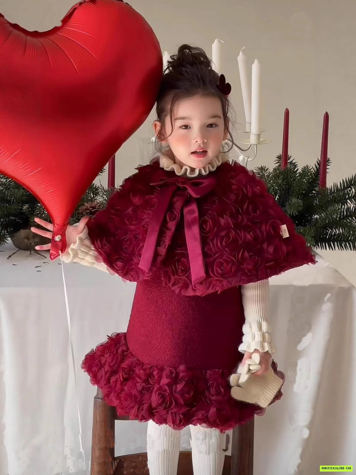 SÉT VÁY ĐỎ HOA HỒNG 3D