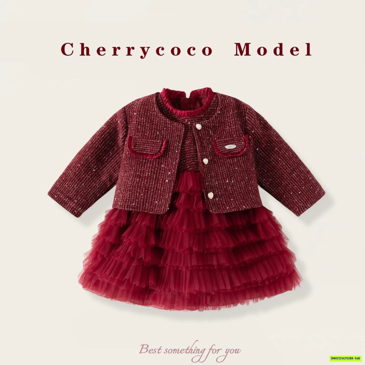 SÉT ĐẦM DẠ KÈM ÁO KHOÁC CHERRYCOCO
