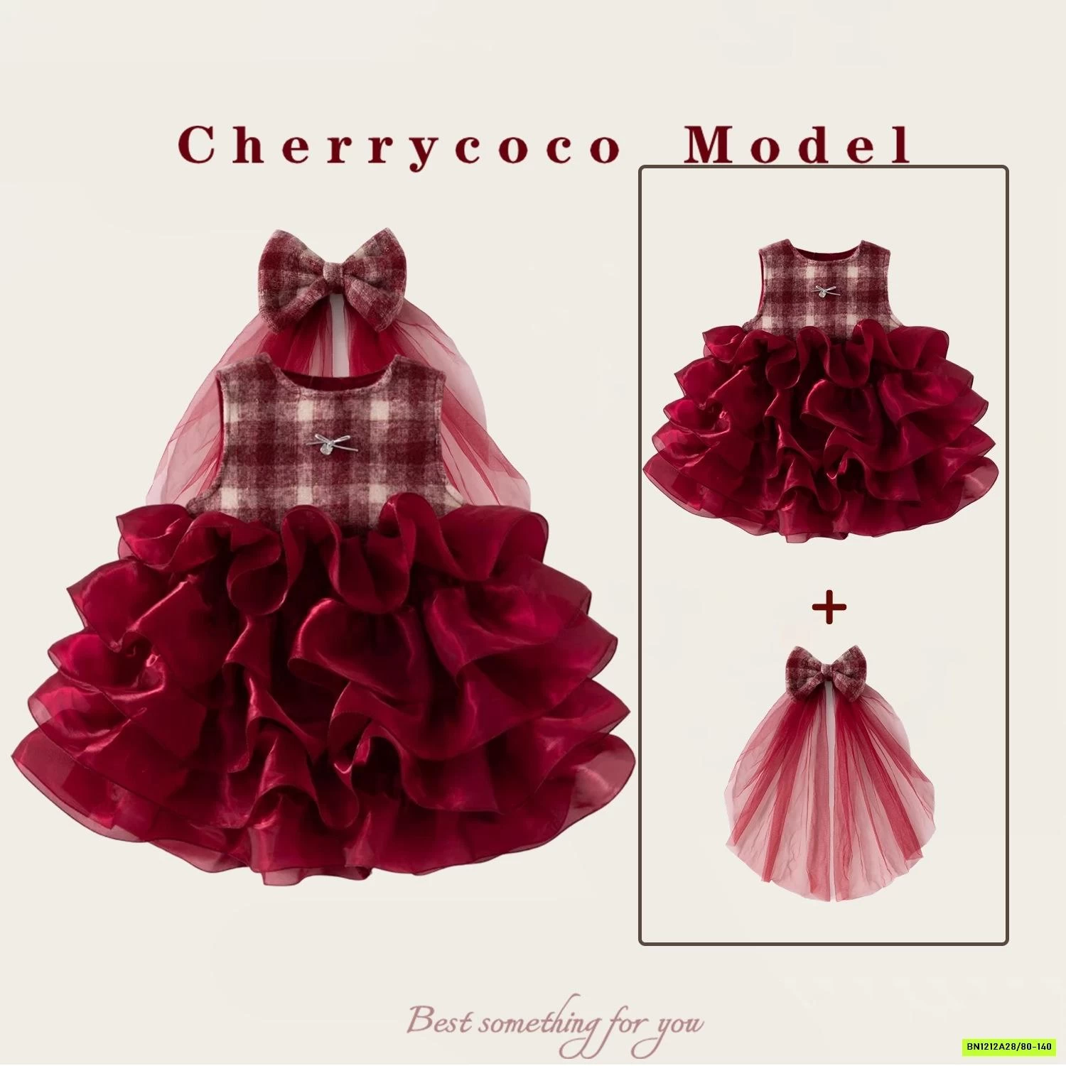 SÉT ĐẦM DẠ ĐỎ TUTU CHERRYOCO