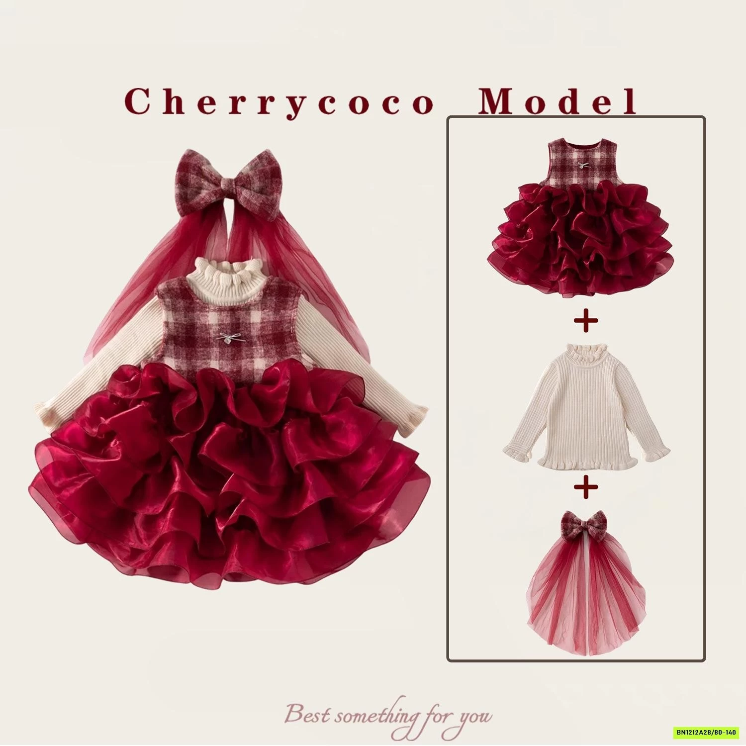 SÉT ĐẦM DẠ ĐỎ TUTU CHERRYOCO