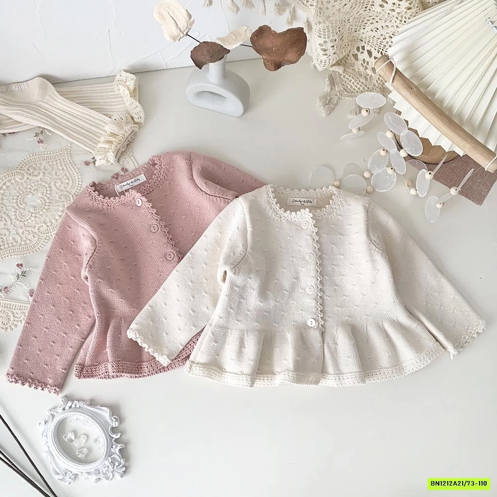 KHOÁC LEN VIỀN THÊU BÁNH BÈO