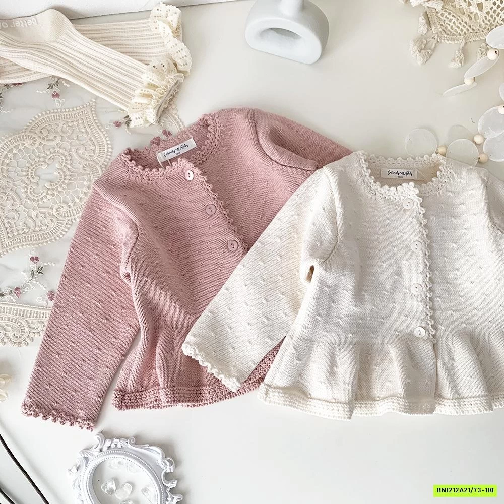 KHOÁC LEN VIỀN THÊU BÁNH BÈO