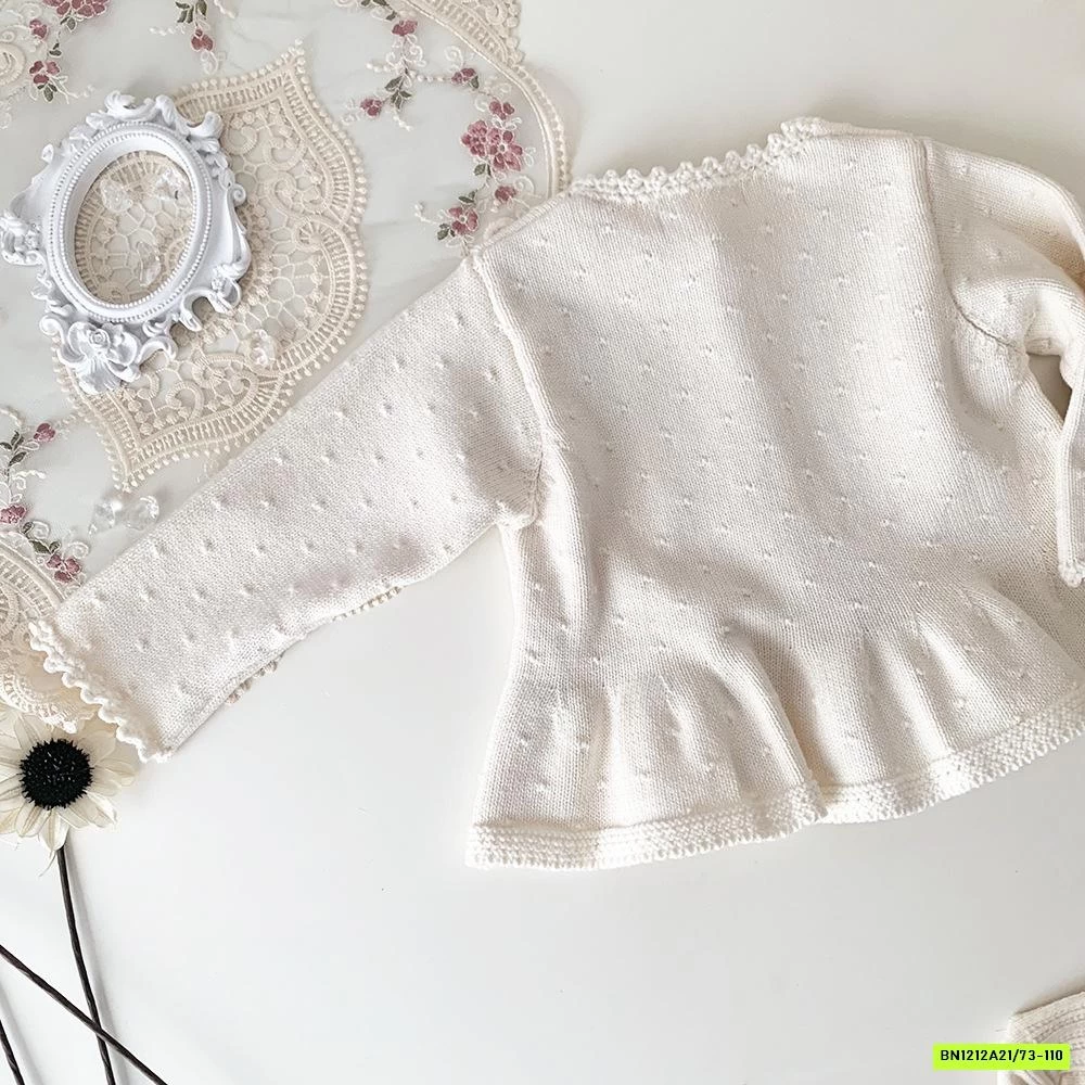 KHOÁC LEN VIỀN THÊU BÁNH BÈO