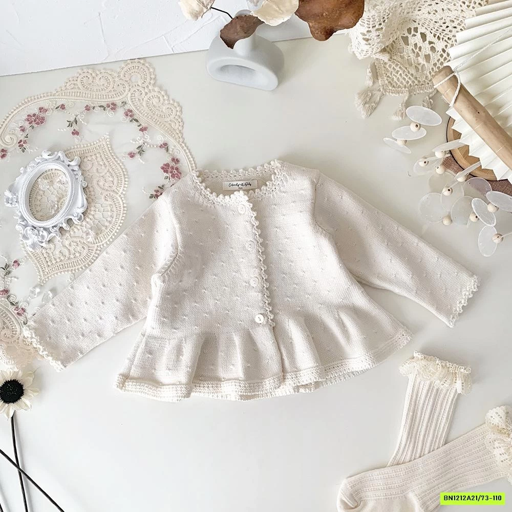 KHOÁC LEN VIỀN THÊU BÁNH BÈO