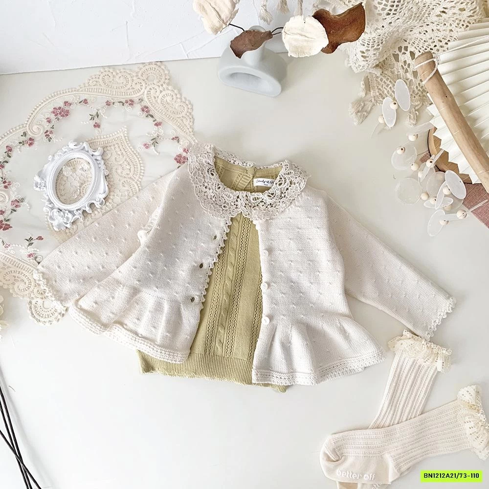 KHOÁC LEN VIỀN THÊU BÁNH BÈO