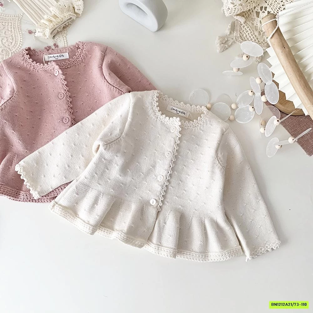 KHOÁC LEN VIỀN THÊU BÁNH BÈO