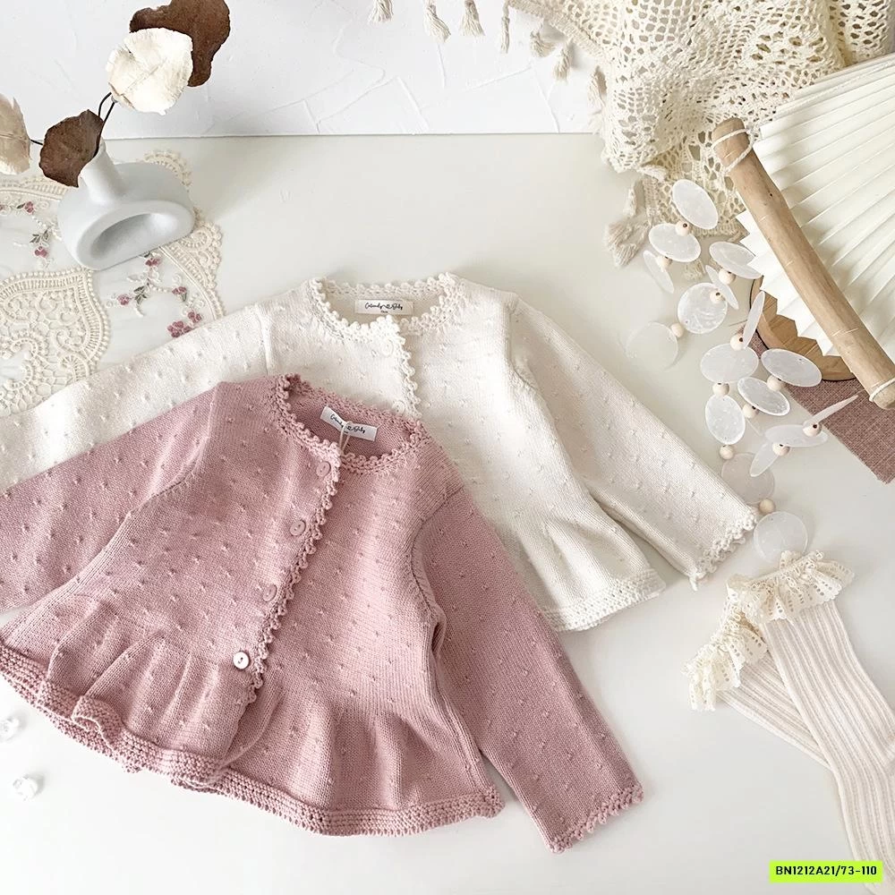 KHOÁC LEN VIỀN THÊU BÁNH BÈO