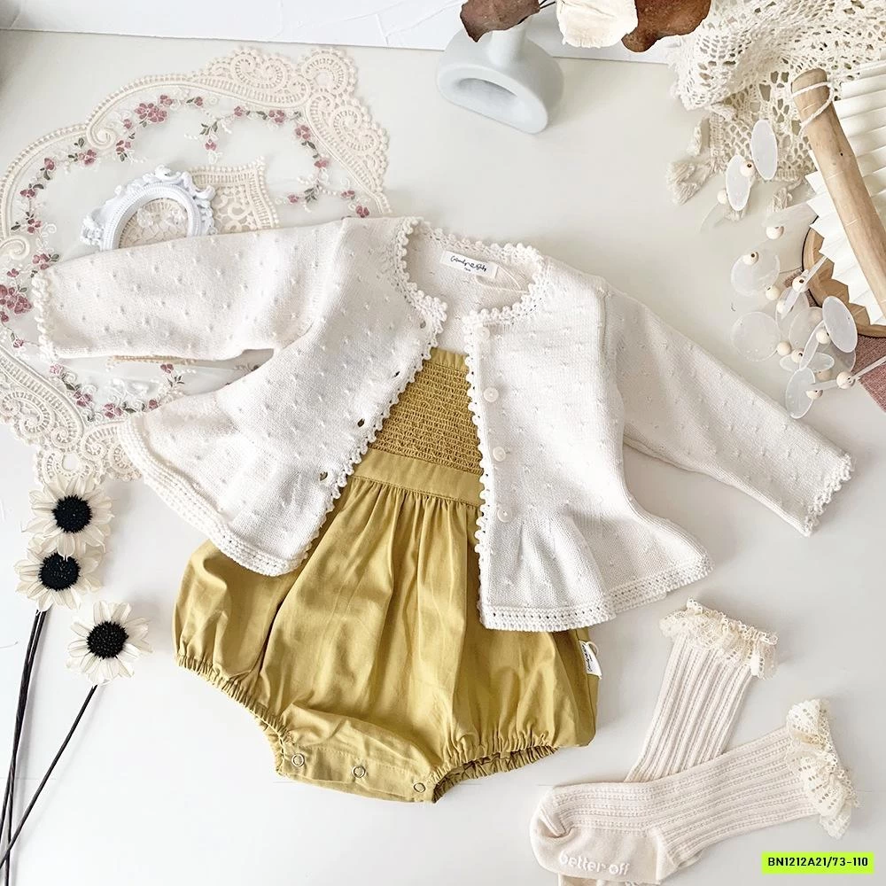 KHOÁC LEN VIỀN THÊU BÁNH BÈO