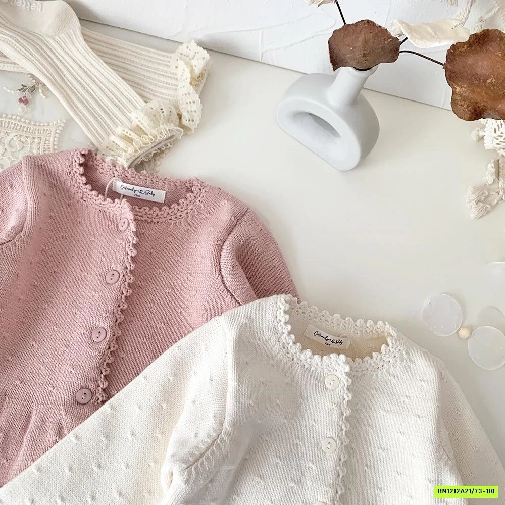 KHOÁC LEN VIỀN THÊU BÁNH BÈO