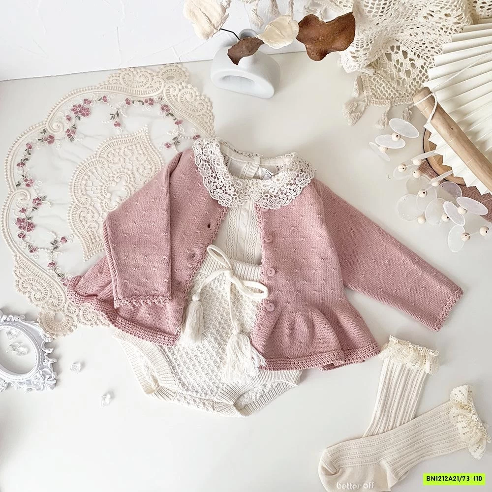 KHOÁC LEN VIỀN THÊU BÁNH BÈO