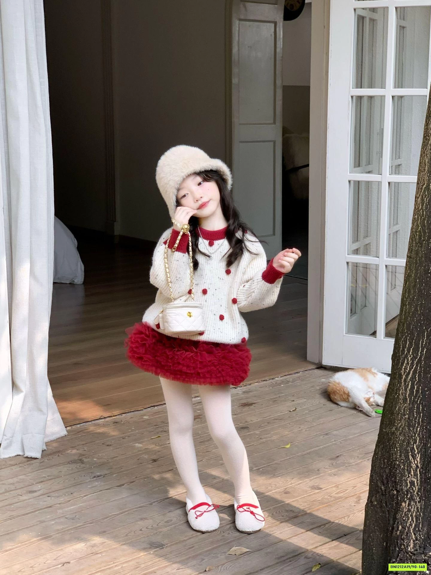 SÉT ÁO LEN MIX CV VOAN ĐỎ