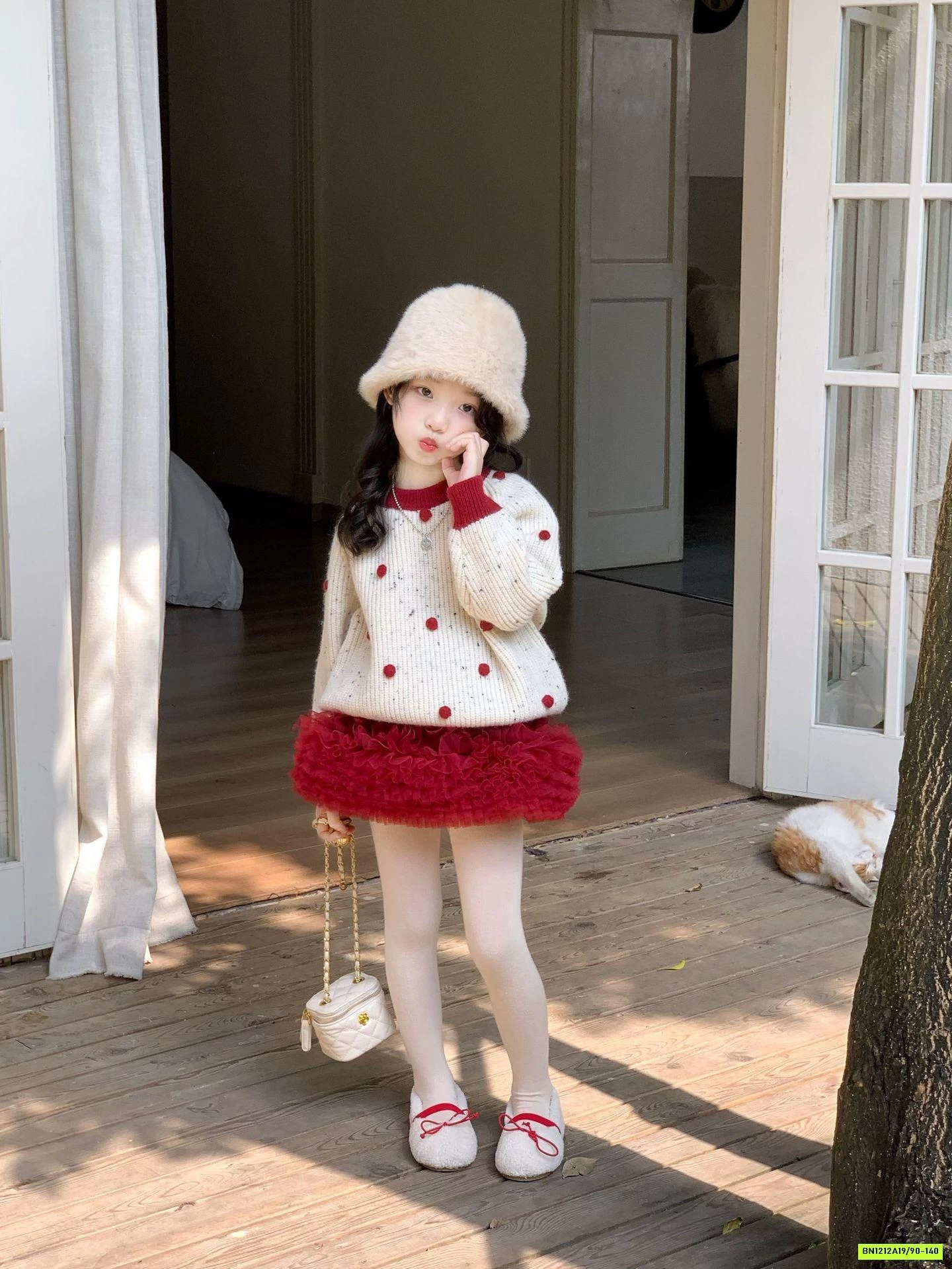 SÉT ÁO LEN MIX CV VOAN ĐỎ