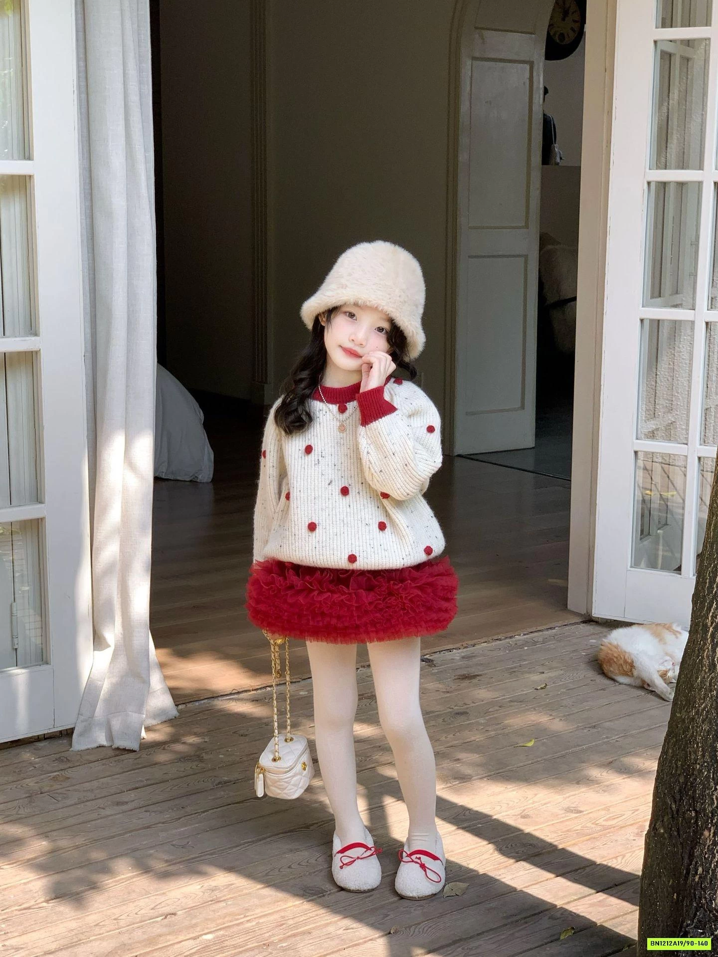 SÉT ÁO LEN MIX CV VOAN ĐỎ