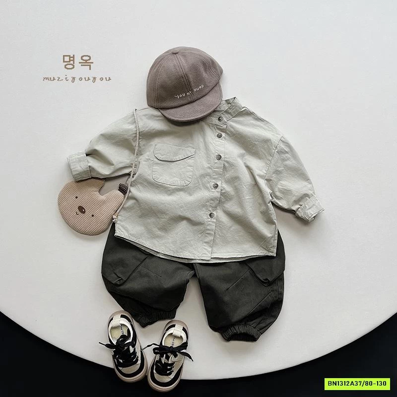 SƠ MI CỔ TRỤ TÚI NGỰC MZYY