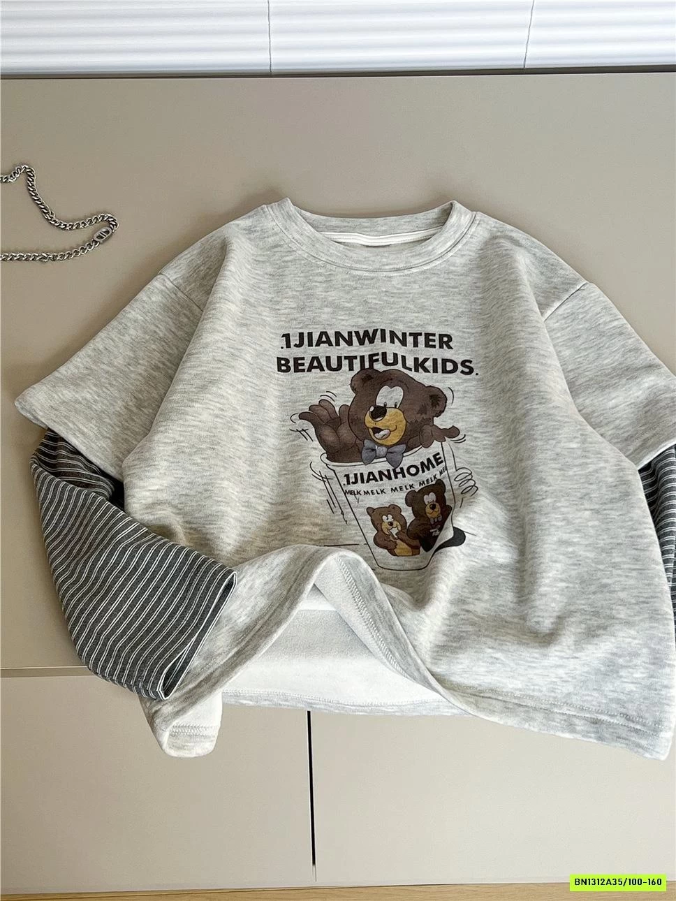 ÁO NỈ LÔNG GẤU GIẢ 2 LỚP SNIDOLS